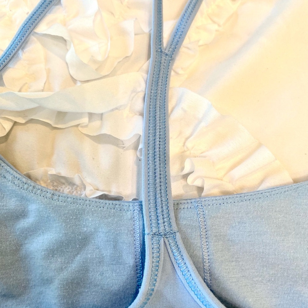 Women's Blue and Burgundy Workout Shorts and Yoga Top Set Size M - Picture 12 of 16